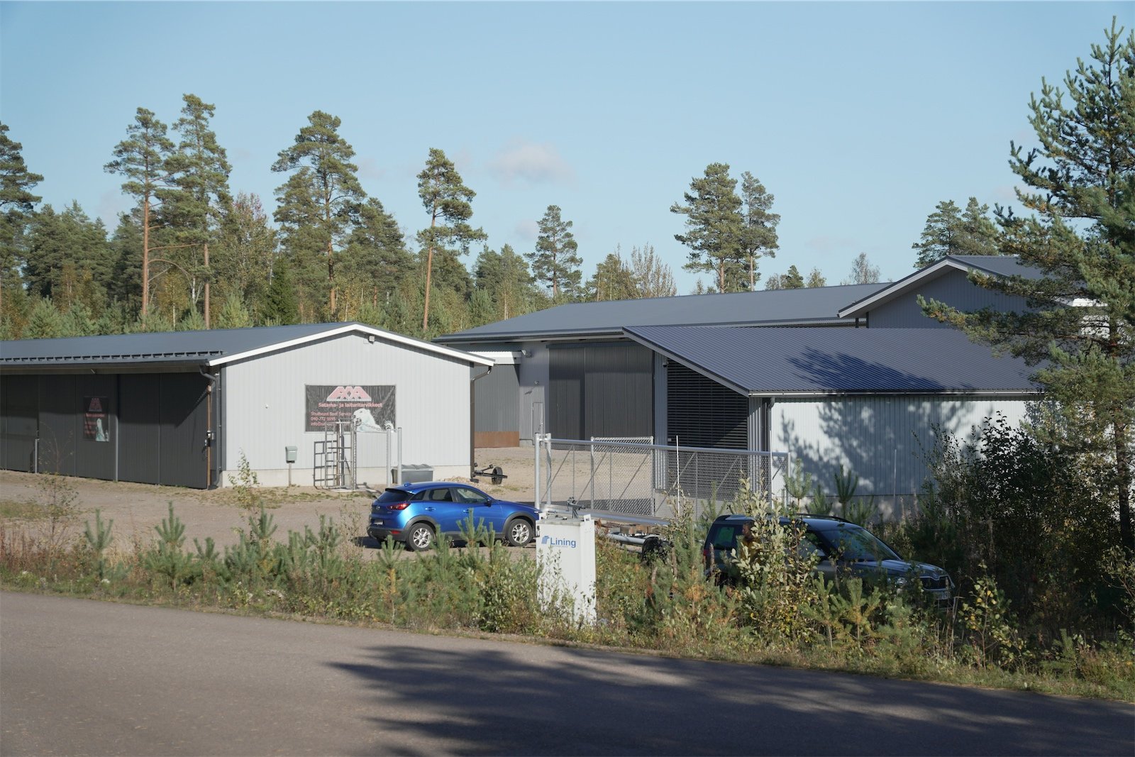 Näkymä koko hallialueesta ilmasta käsin